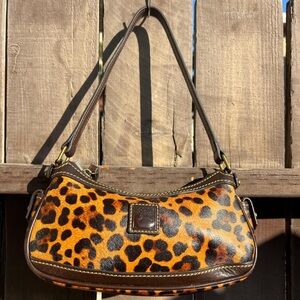 Dooney & Bourke Leopard Print Shoulder Bag with Brown Accents